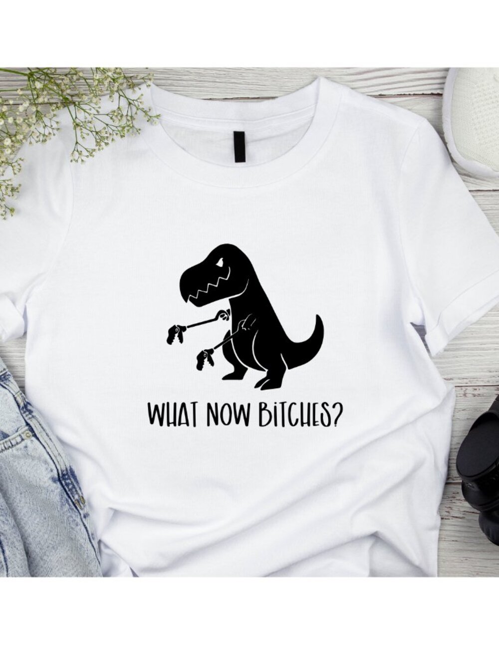 What Now T-Rex Handmade Tee - Picture 1 of 1